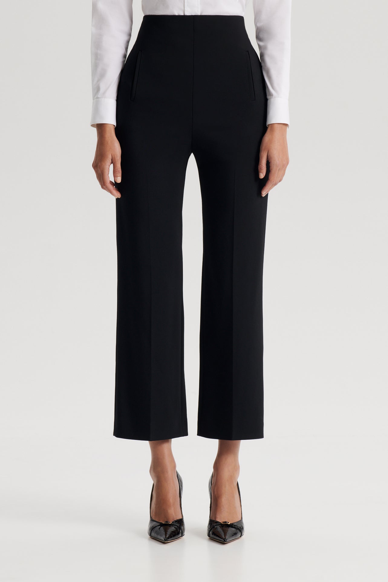 Mango Cropped Tailored Trousers, Natural White at John Lewis & Partners